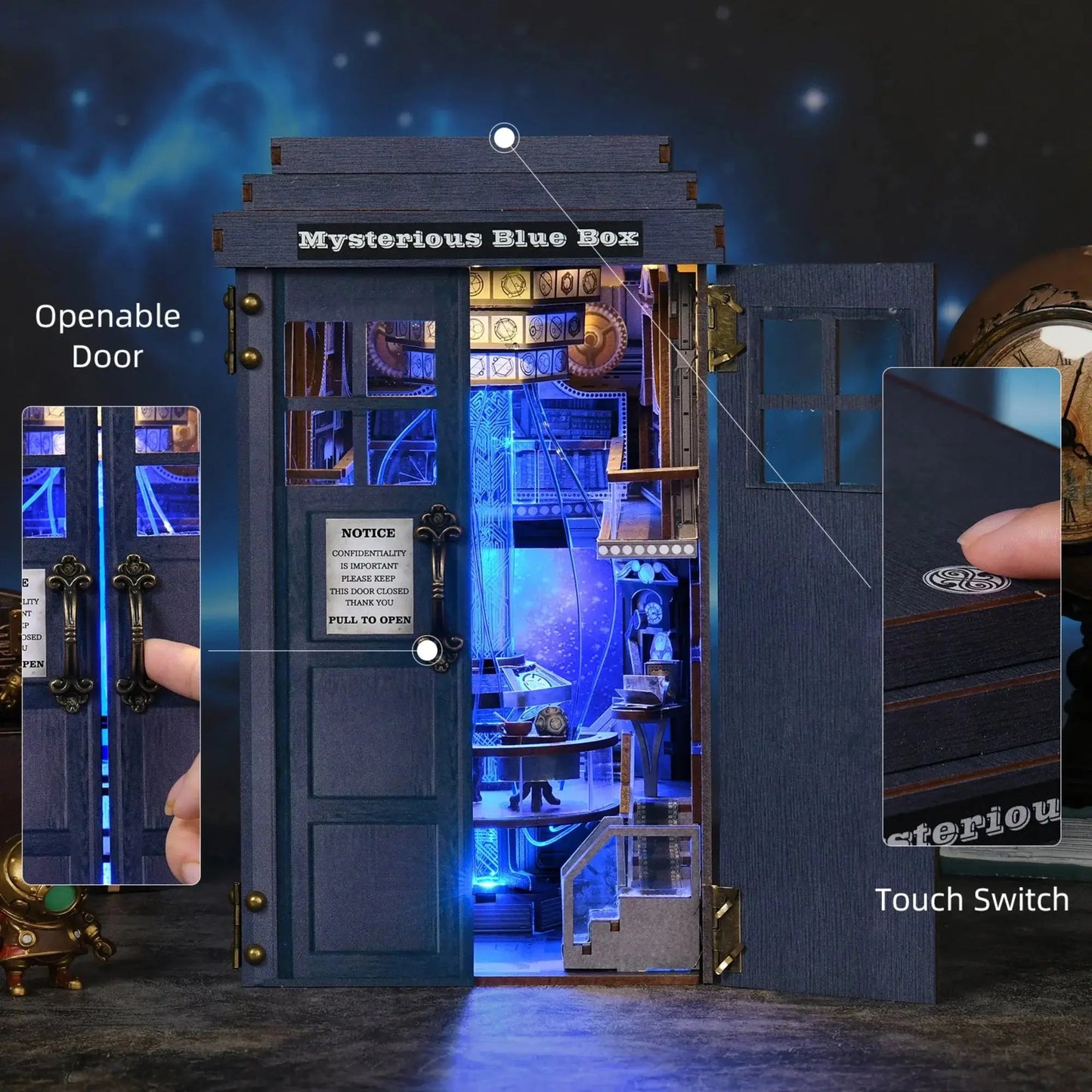Book Nook DIY “Mysterious Blue Box” – Diorama del TARDIS para Fans de Doctor Who