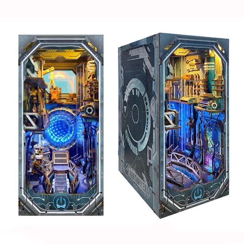 Book Nook Planetary Era – Sci-Fi Futurista con LED – Diorama 3D Montable