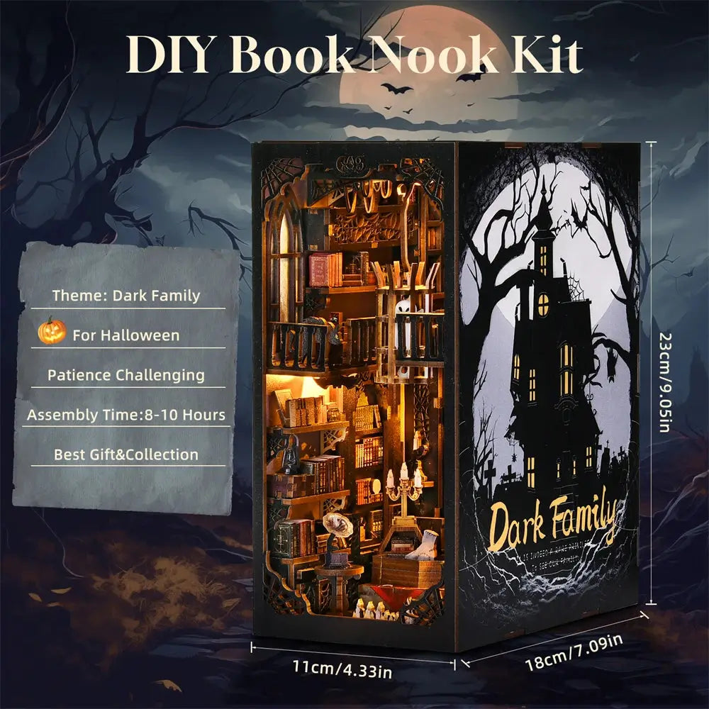 🕯️ Book Nook "Dark Family" – Kit DIY de Diorama Gótico para Estantería