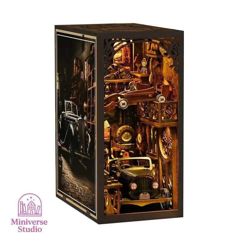 EU - Book Nook: Kit DIY de Garaje Retro en Miniatura - Miniverse Studio