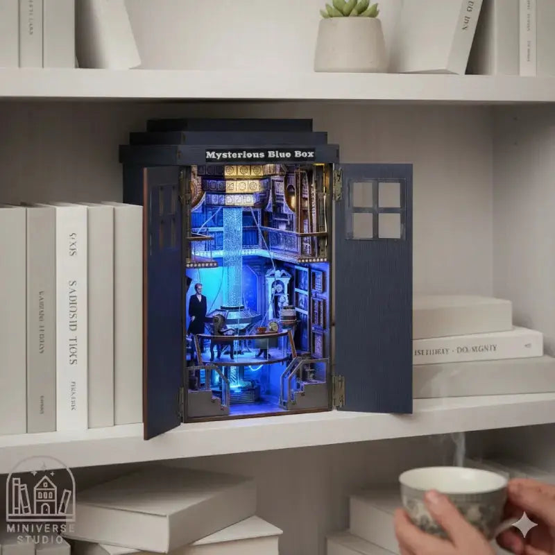 Book Nook DIY “Mysterious Blue Box” – Diorama del TARDIS para Fans de Doctor Who