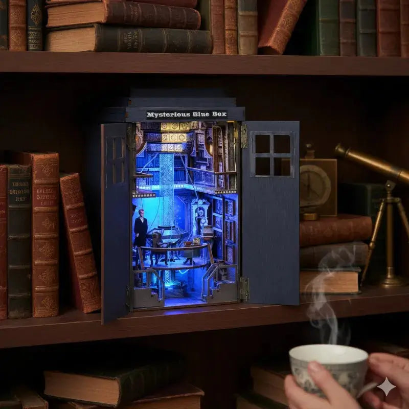 Book Nook DIY “Mysterious Blue Box” – Diorama del TARDIS para Fans de Doctor Who