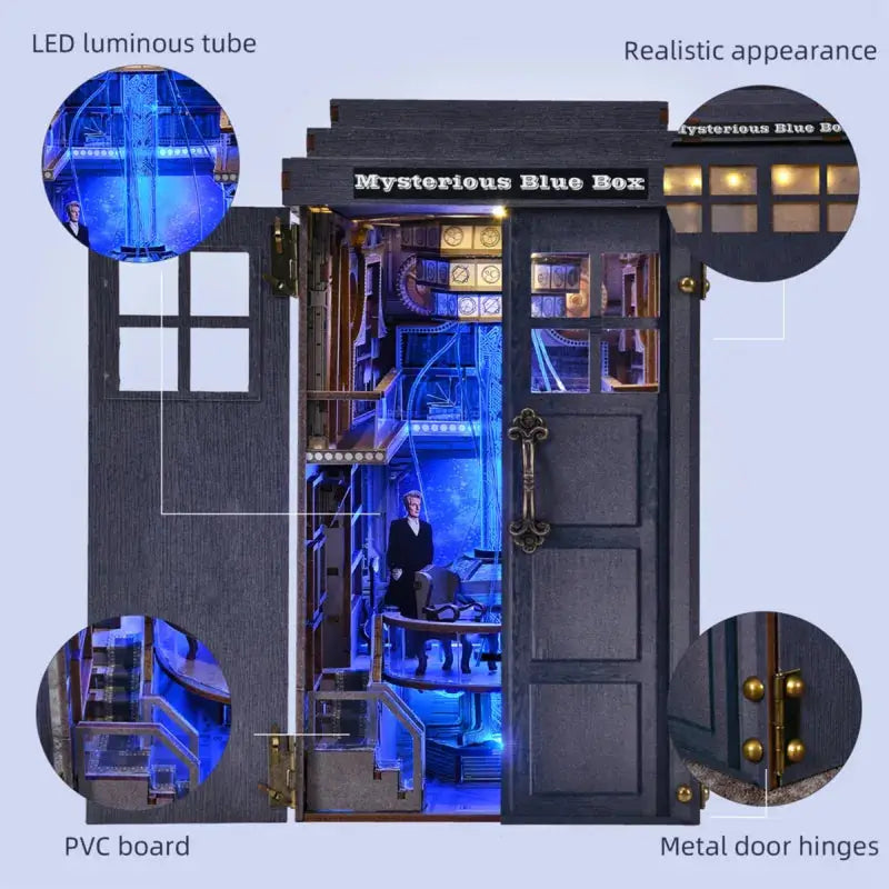 Book Nook DIY “Mysterious Blue Box” – Diorama del TARDIS para Fans de Doctor Who