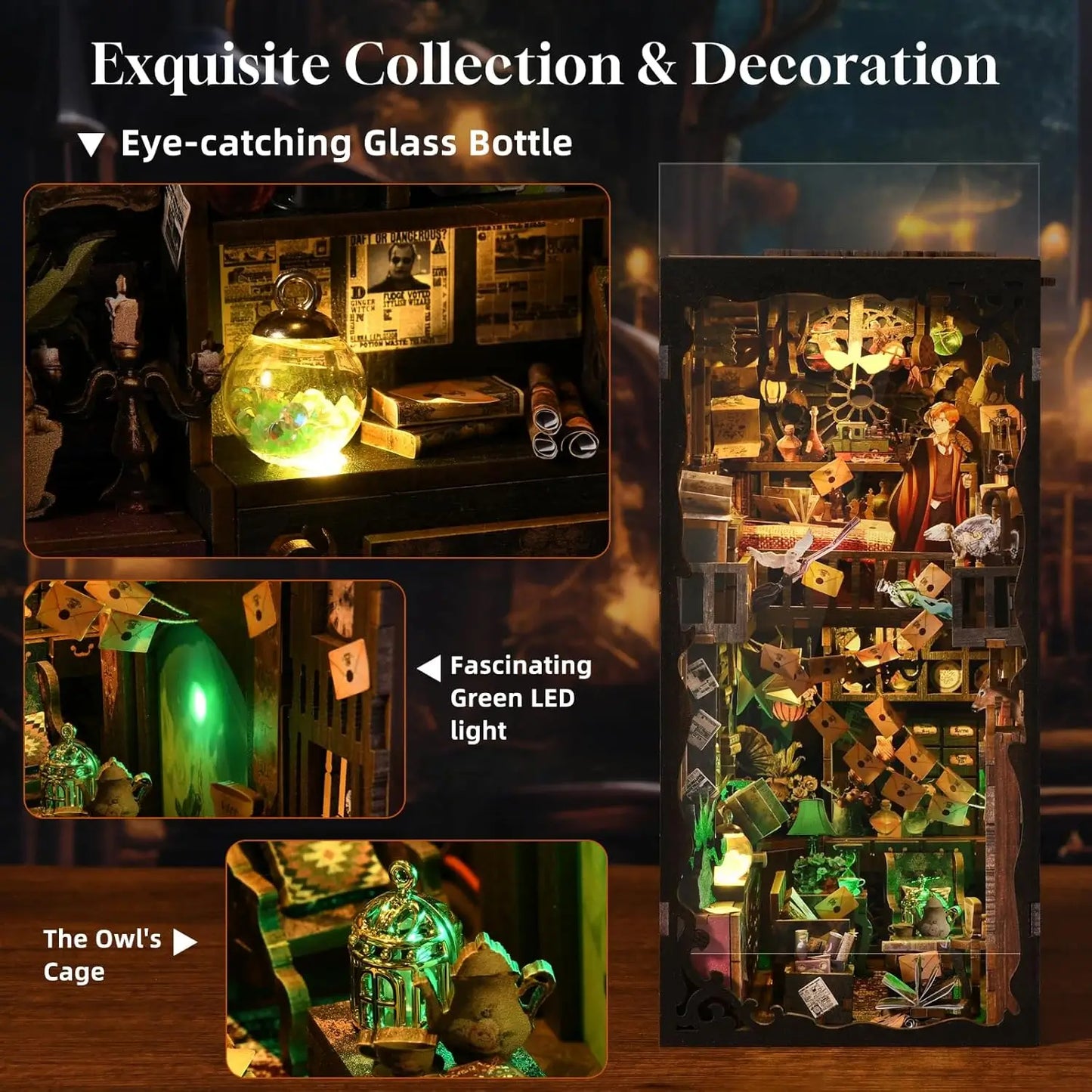 Book Nook "The House of Magic" – Diorama DIY de Escuela Mágica con Luces LED