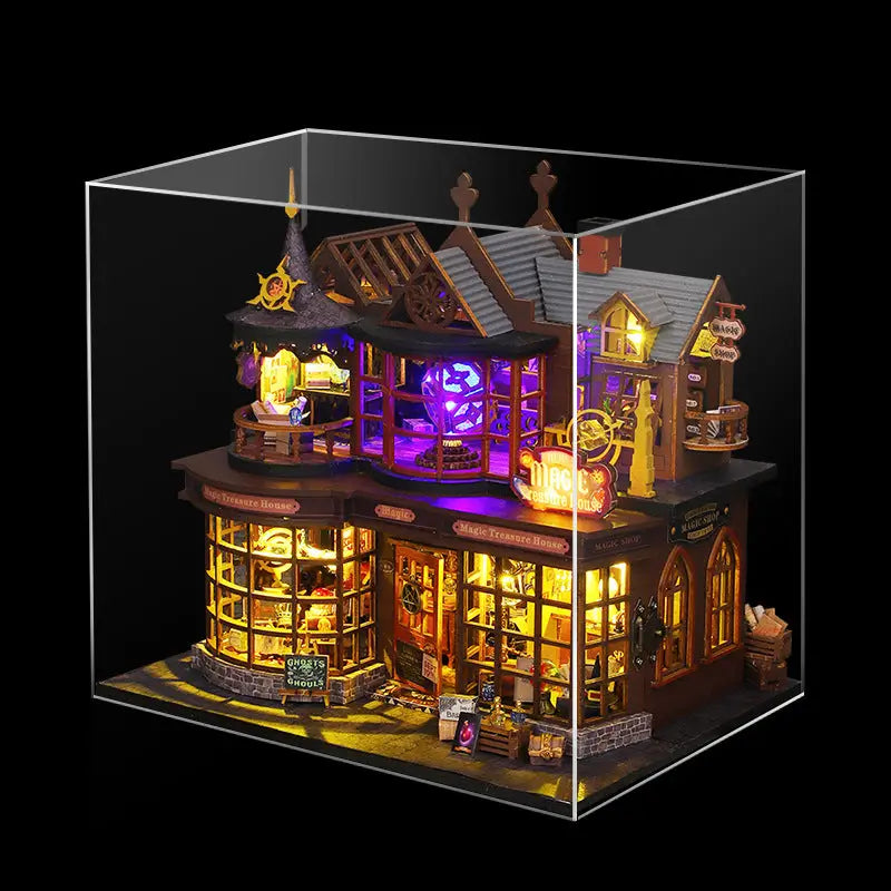 Kit Miniatura DIY – Casa Mágica – Diorama con Muebles, Luces LED y Detalles Encantados