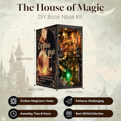 Book Nook "The House of Magic" – Diorama DIY de Escuela Mágica con Luces LED