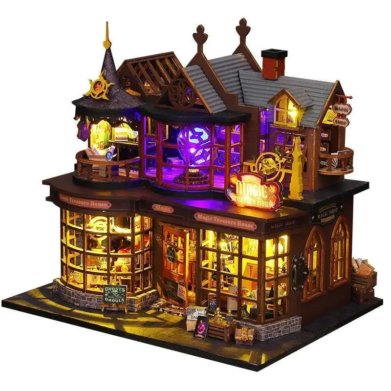 Kit Miniatura DIY – Casa Mágica – Diorama con Muebles, Luces LED y Detalles Encantados