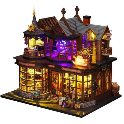 Kit Miniatura DIY – Casa Mágica – Diorama con Muebles, Luces LED y Detalles Encantados