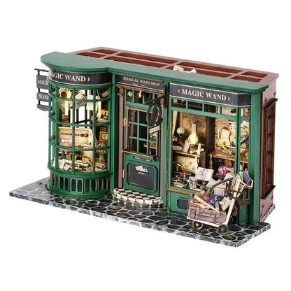 Kit miniatura DIY – Magical Wand Shop – Casita estilo retro europeo con elementos mágicos