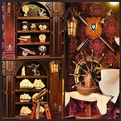 Book Nook Kit Voyage Memories | DIY Miniature Dollhouse Diorama | Bookshelf Bookend Gift -US